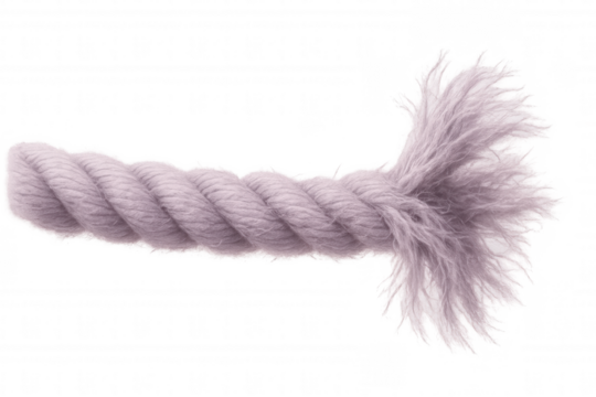 Pink rope fraying at one end, isolated on a transparent background, perfect for creative projects