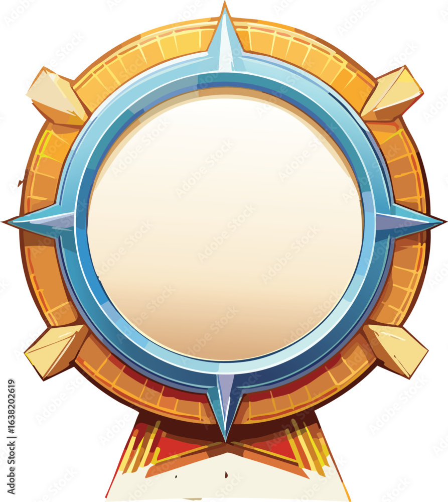 Poster round badge frame with customizable center space vector