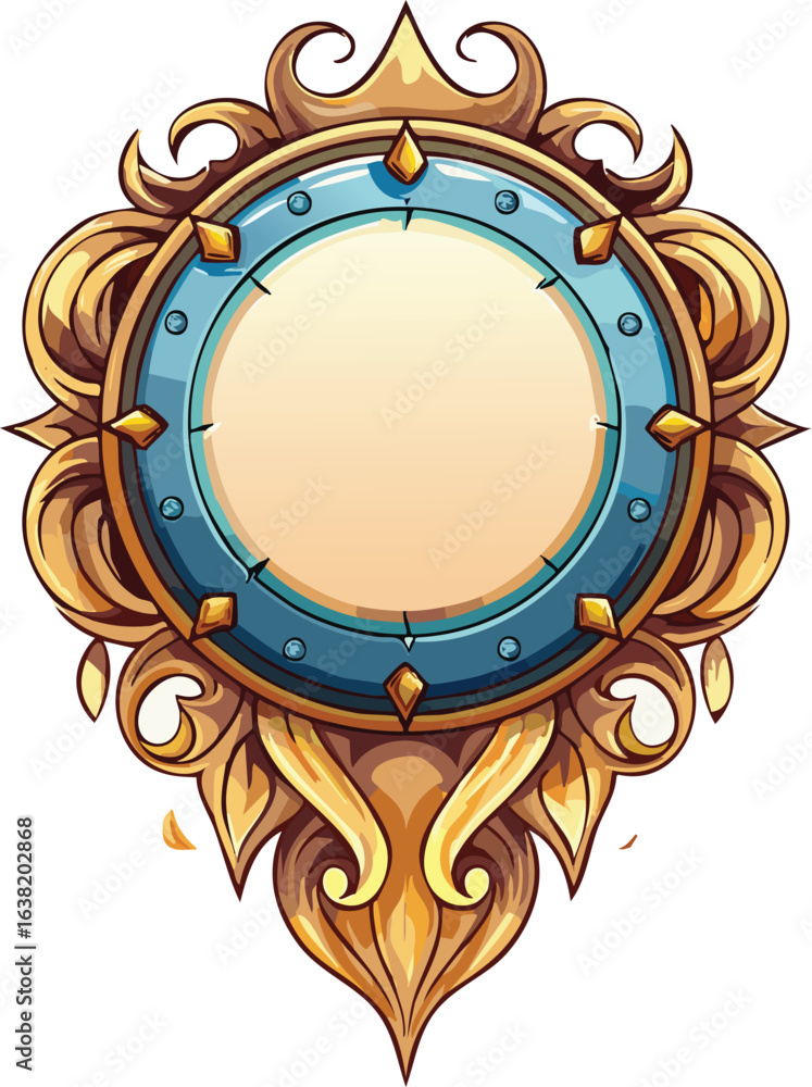 Poster round badge frame with customizable center space vector