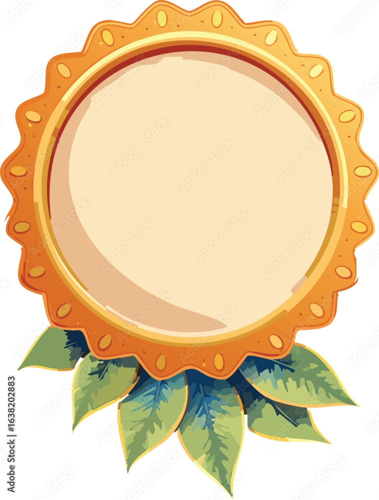Poster round badge frame with customizable center space vector