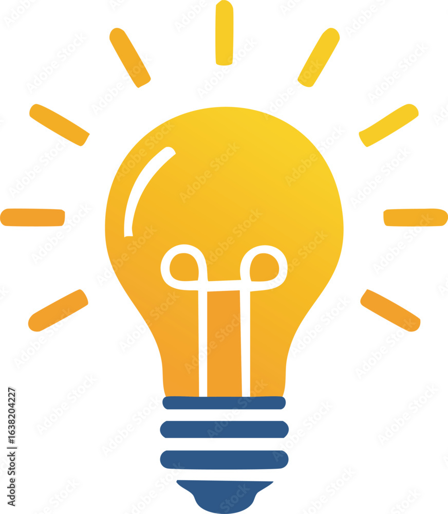 Poster minimal lightbulb icon with blank space for text