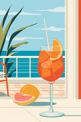 tropical cocktail on the beach