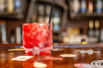 alcohol drinks at bar