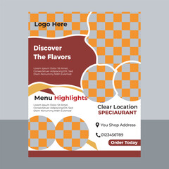 Restaurant Promotional Flyer with Clean Design for Food Menu Marketing and Branding Materials