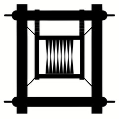 Traditional Handloom Weaving Frame Vector