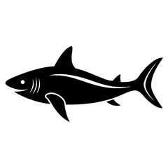 Fototapeta premium Black silhouette of a pacific sleeper shark