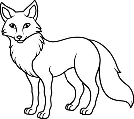 A cute cartoon red fox vector illustration isolated on a white background