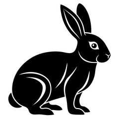 Obraz premium Simple black silhouette of a rabbit icon
