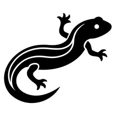 Obraz premium Black salamander silhouette icon for design