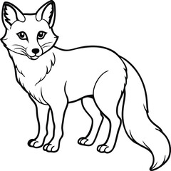 A charming cartoon vector illustration of a wild fox silhouette