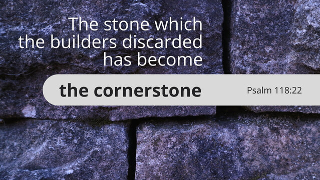 Inspirational bible verse about cornerstone, hope, rest,  grace, rejoice, God is good, or bear more fruit, on aesthetic background