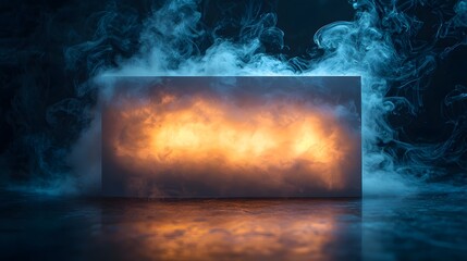 Ethereal smoke and glow on a blank moody night backdrop