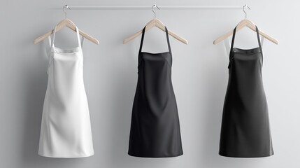 Modern Black and White Aprons Mockup for Professional Use