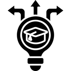 Solid Glyph Scholarship Opportunity Icon
