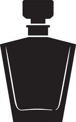 Perfume Bottle Silhouette in Black | Elegant Fragrance Container Illustration Vector Format