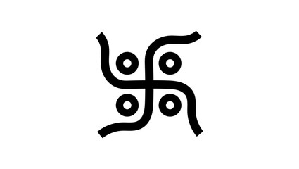 swastika hindu symbol, black isolated silhouette