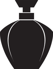Perfume Bottle Silhouette in Black | Elegant Fragrance Container Illustration Vector Format