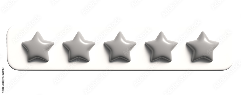 Fototapete zero star rating panel on white background – no feedback indicator in realistic 3d style. empty revi