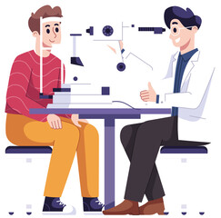 Eye Doctor Examination Illustration