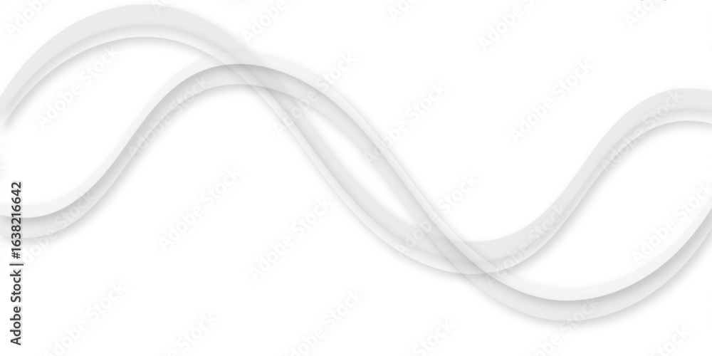 Poster a minimalist abstract background featuring a flowing, wavelike pattern of thin, delicate light gray 