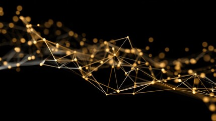 golden network glowing points lines