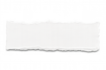 Horizontal white torn paper edge with transparent backdrop, adding realistic texture to graphic layouts