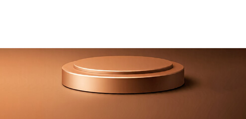 Abstract empty podium with geometric shadows on transparent background.