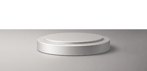 Abstract empty podium with geometric shadows on transparent background.