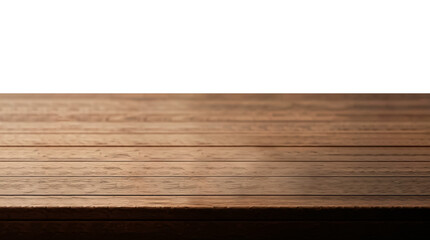Wood table top on transparent background
