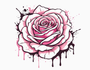 Beautiful color rose vector with white background 