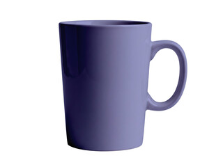 empty mug on transparent background.