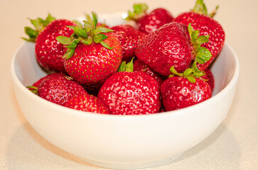 Fresh Ripe Strawberries in a Bowl