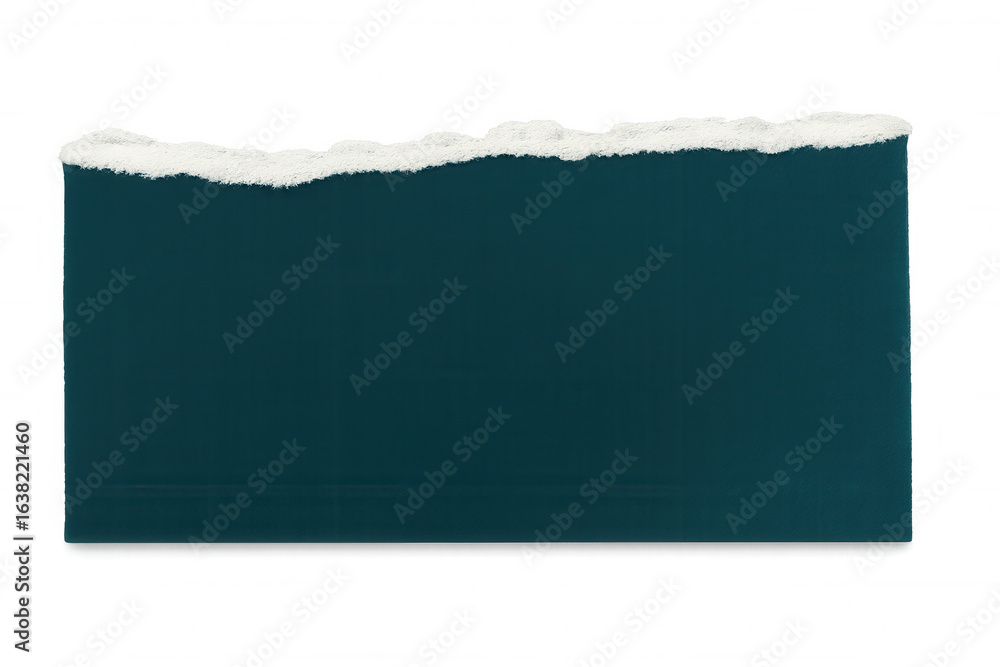 Poster torn piece of teal paper with a transparent background creates a unique copy space for text or desig