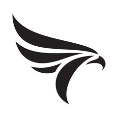 Fototapeta premium Abstract Falcon Wing Rendered as Three Bold Segments with Modern Vector Style