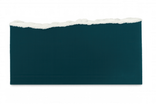 Torn piece of teal paper with a transparent background creates a unique copy space for text or design elements