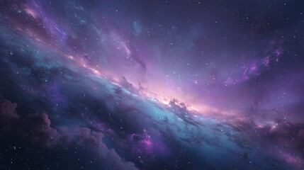 Fototapeta premium Vibrant Cosmic Nebula with Stars and Clouds - Ideal for Space-themed Projects