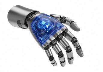 hand robot AI on white background isolated 