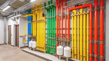 Radiator pipes and expansion tanks in the heating circuit of a power unit