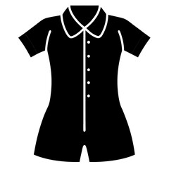 Short Sleeve Romper Silhouette Vector
