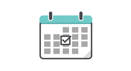 Simple calendar icon with a checked task.