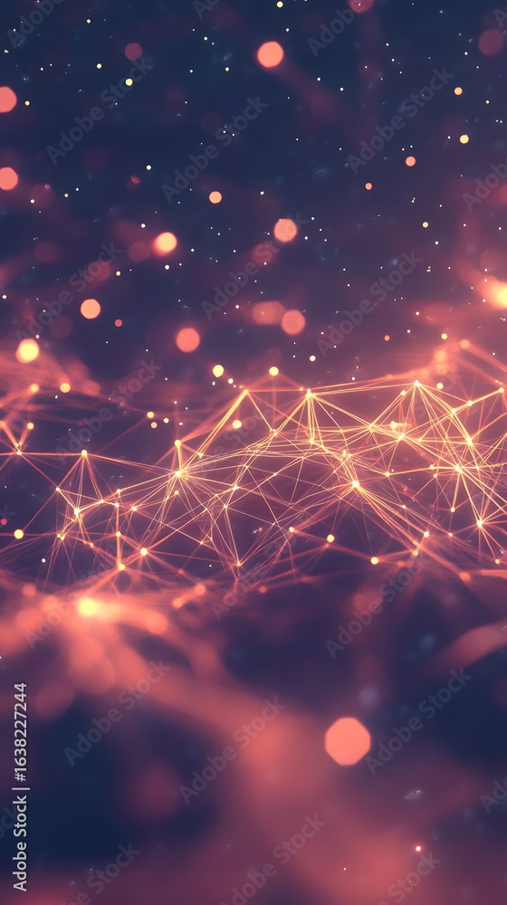 Aufkleber abstract polygonal background from lines dots forming modern geometric network