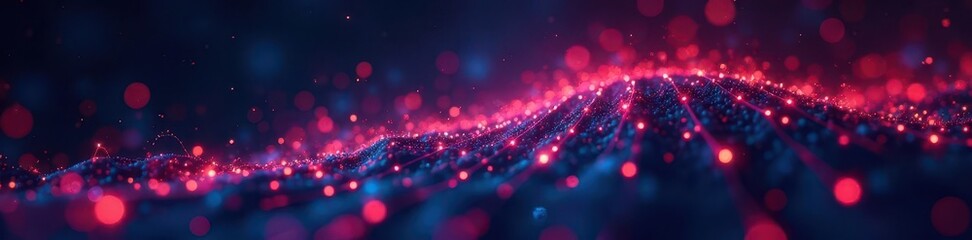 Fototapeta premium Futuristic digital signature with glowing nodes and lines, digital signature, science