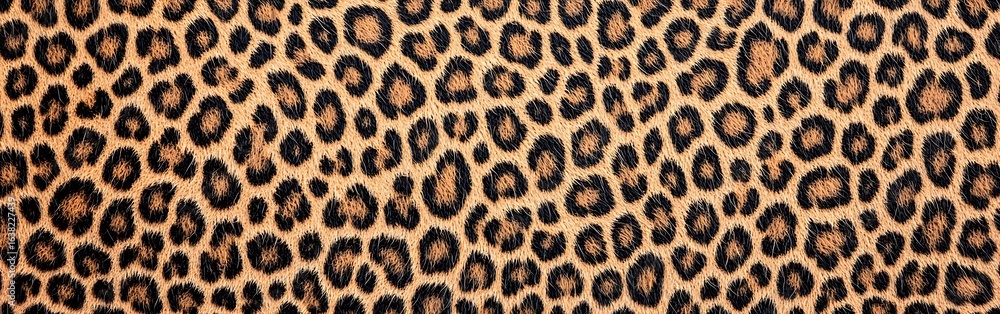 Poster a close-up view of a leopard print pattern featuring a mix of light and dark spots on a beige backgr