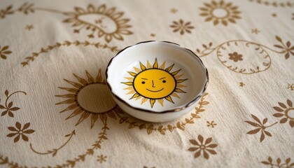 sun motif trinket dish, spring, no people, no text, no logo