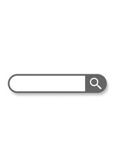 A simple graphic of an empty search bar with a magnifying glass icon for finding information online.