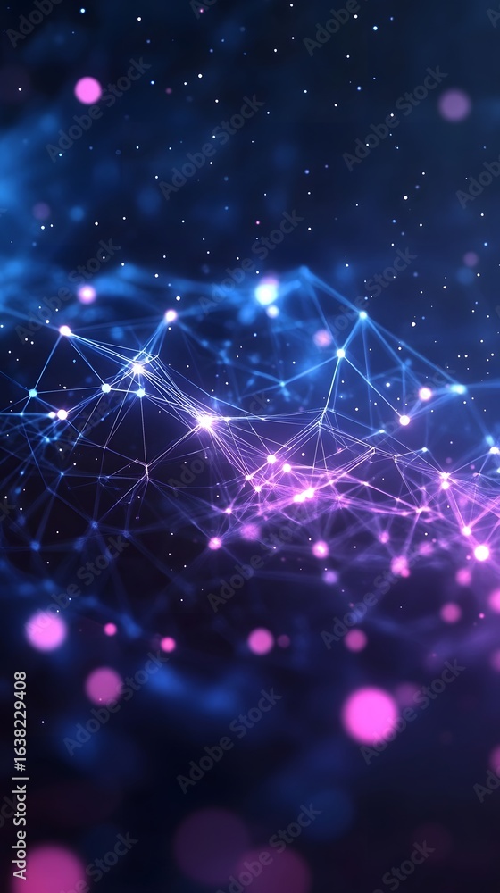 Aufkleber abstract polygonal background from lines dots with futuristic tech style