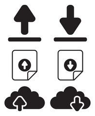 Download and Upload icon set. For website button