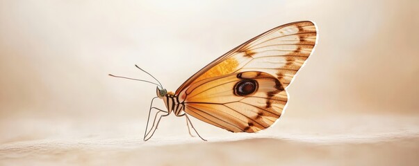 Naklejka premium A beautiful butterfly displaying intricate details and delicate colors gracefully