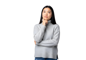 young business woman thinking