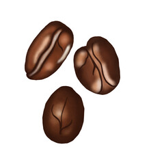 coffee beans isolated on white